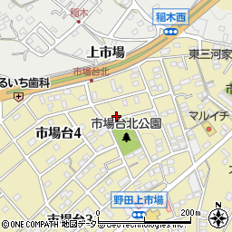 愛知県新城市市場台1丁目11-10周辺の地図