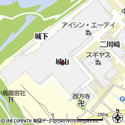 愛知県西尾市小島町城山周辺の地図