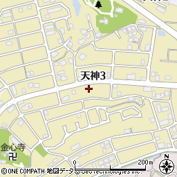 兵庫県三田市天神3丁目周辺の地図