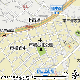 愛知県新城市市場台1丁目11周辺の地図