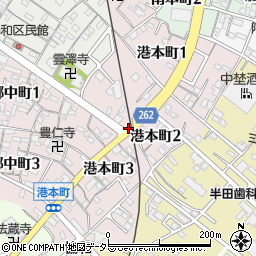 愛知県半田市港本町周辺の地図
