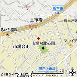 愛知県新城市市場台1丁目11-17周辺の地図