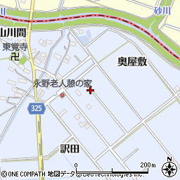 愛知県額田郡幸田町永野中道周辺の地図