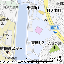 愛知県半田市東浜町周辺の地図