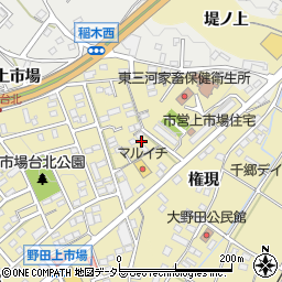 愛知県新城市野田上市場周辺の地図