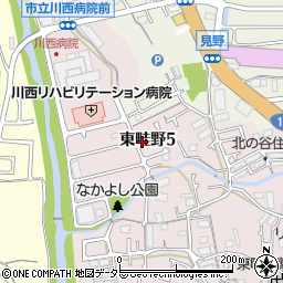 兵庫県川西市東畦野5丁目周辺の地図