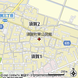 須賀町東公民館周辺の地図