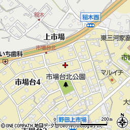 愛知県新城市市場台1丁目11-19周辺の地図