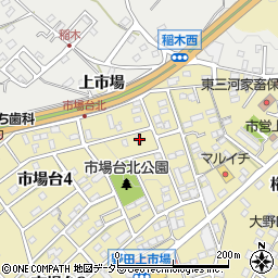 愛知県新城市市場台1丁目11-22周辺の地図