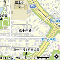 兵庫県三田市富士が丘1丁目周辺の地図