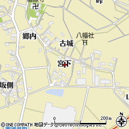 愛知県西尾市西浅井町宮下周辺の地図
