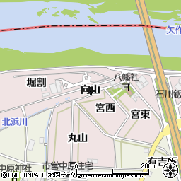 愛知県西尾市志貴野町向山周辺の地図