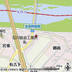 愛知県西尾市志貴野町堤崎周辺の地図