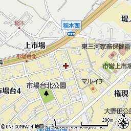 愛知県新城市市場台1丁目4-3周辺の地図