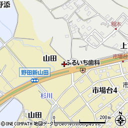 愛知県新城市野田山田周辺の地図