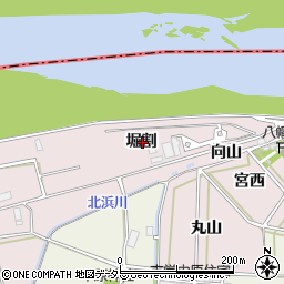 愛知県西尾市志貴野町堀割周辺の地図