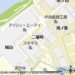 愛知県西尾市西浅井町二川崎周辺の地図