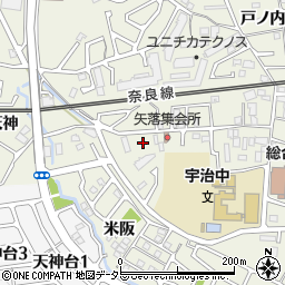 京都府宇治市宇治矢落周辺の地図