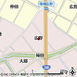 愛知県幸田町（額田郡）高力（広野）周辺の地図