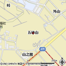 愛知県西尾市東浅井町五砂山周辺の地図