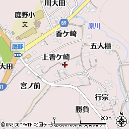 愛知県新城市庭野上香ケ崎周辺の地図