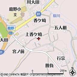 愛知県新城市庭野（上香ケ崎）周辺の地図