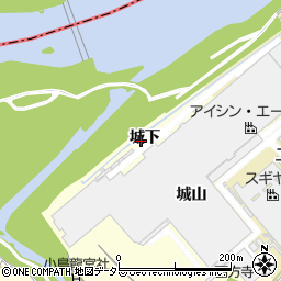 愛知県西尾市小島町（城下）周辺の地図