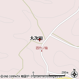 愛知県新城市竹ノ輪大次田周辺の地図
