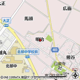 愛知県額田郡幸田町高力明治周辺の地図