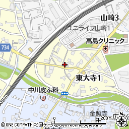 島本東大寺郵便局周辺の地図