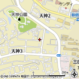 兵庫県三田市天神周辺の地図