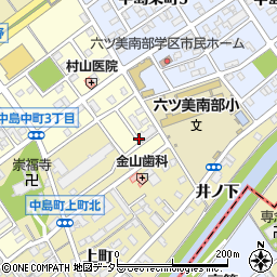 愛知県岡崎市中島中町1丁目周辺の地図