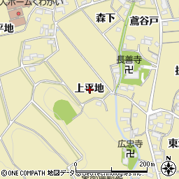 愛知県岡崎市桑谷町上平地周辺の地図