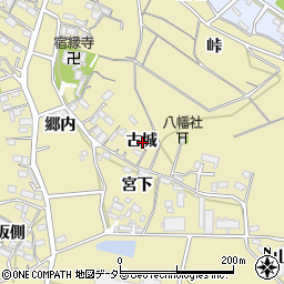 愛知県西尾市西浅井町古城周辺の地図