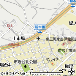 愛知県新城市市場台1丁目3-1周辺の地図