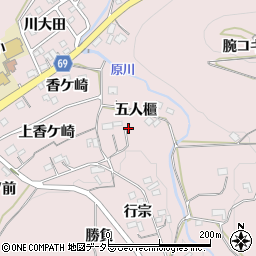 愛知県新城市庭野（五人櫃）周辺の地図