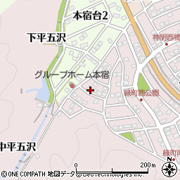 愛知県岡崎市本宿町下平五沢周辺の地図