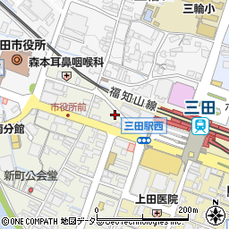 兵庫県三田市中央町2周辺の地図