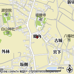 愛知県西尾市西浅井町郷内周辺の地図