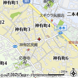 愛知県碧南市神有町周辺の地図