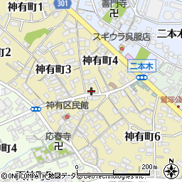 愛知県碧南市神有町周辺の地図