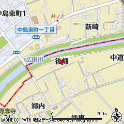 愛知県西尾市上羽角町後畑周辺の地図