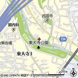 大阪府三島郡島本町東大寺周辺の地図