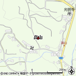 大阪府豊能郡豊能町高山周辺の地図