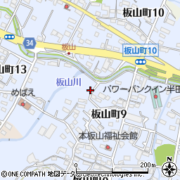 愛知県半田市板山町周辺の地図