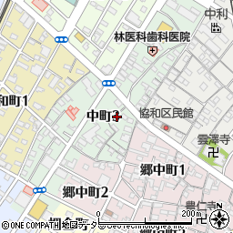 愛知県半田市中町周辺の地図