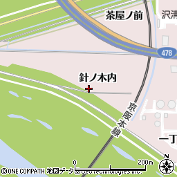 京都府八幡市八幡針ノ木内周辺の地図