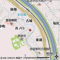 愛知県岡崎市本宿町北中町周辺の地図