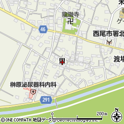 愛知県西尾市米津町里周辺の地図