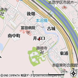 愛知県岡崎市本宿町井ノ口周辺の地図